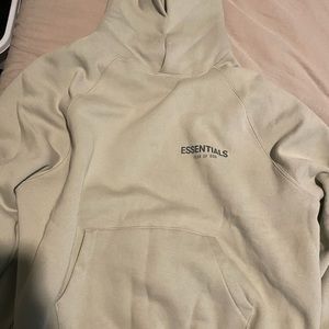 -Essentials of God beige hoodie